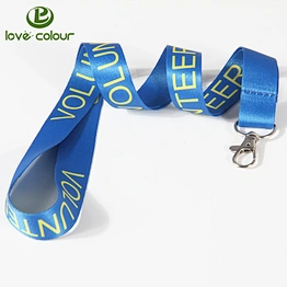Polyester custom plain lanyard straps with company logo