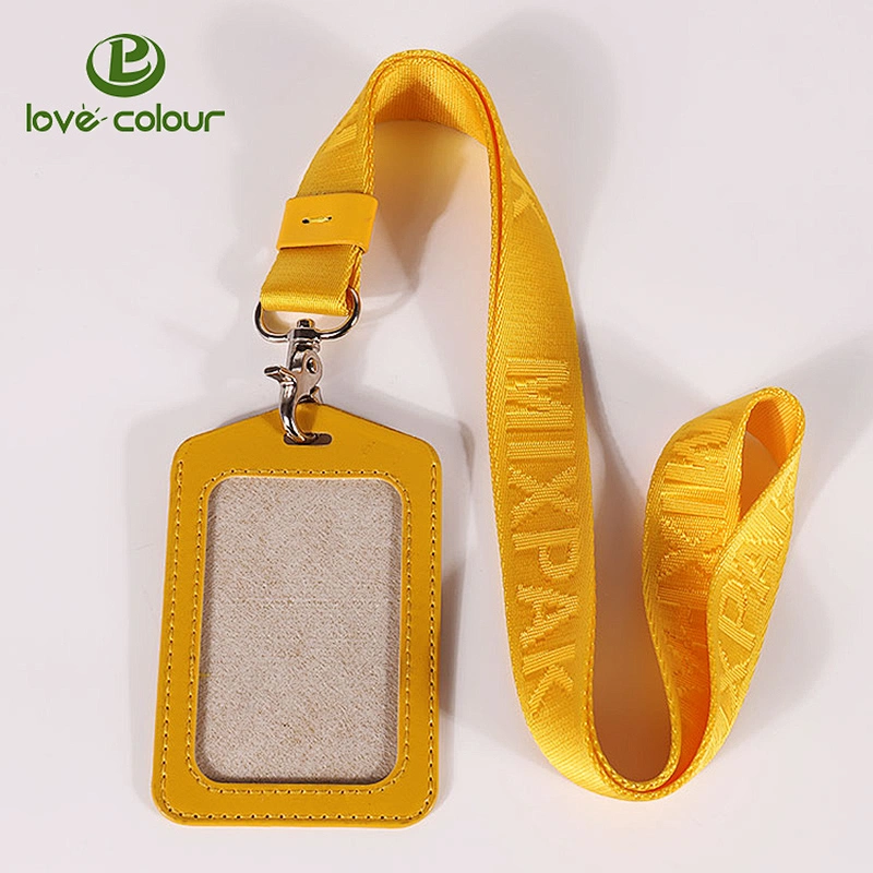 Hot sale custom nylon polyester jacquard lanyard with card holder