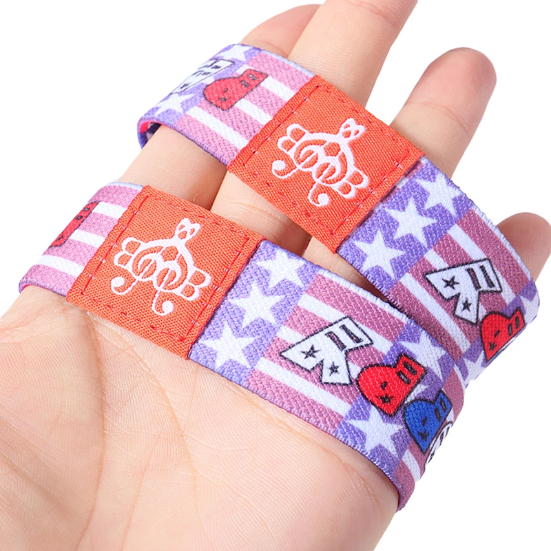 Event woven cloth RFID stretch elastic wrist band wrsitbands