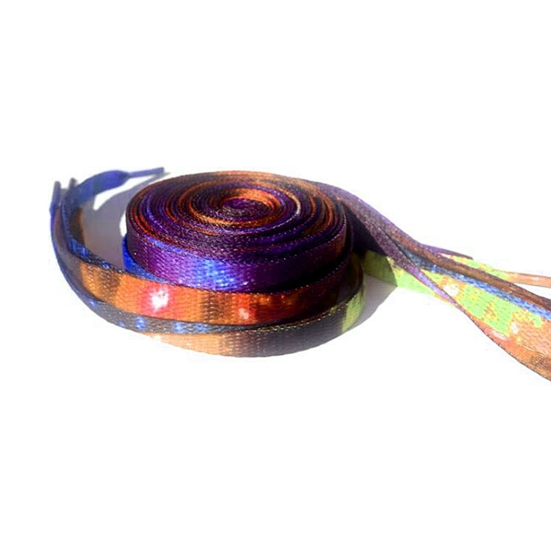 Custom Printed Shoe Laces Flat Cotton polyester Sublimation Shoelaces