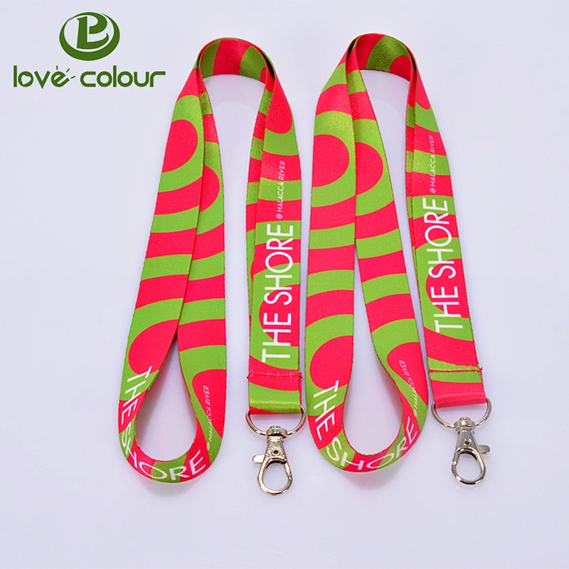 Polyester keychain lanyard strap with custom logo for promotional