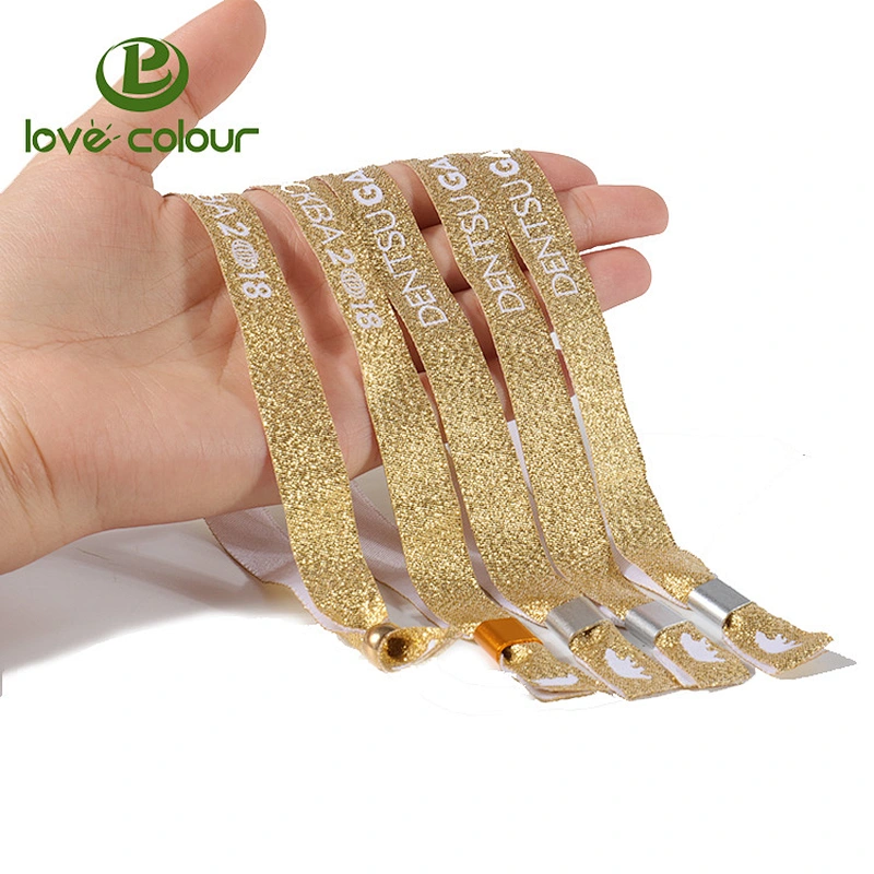 Factory direct sale polyester fabric woven wristbands for promotion
