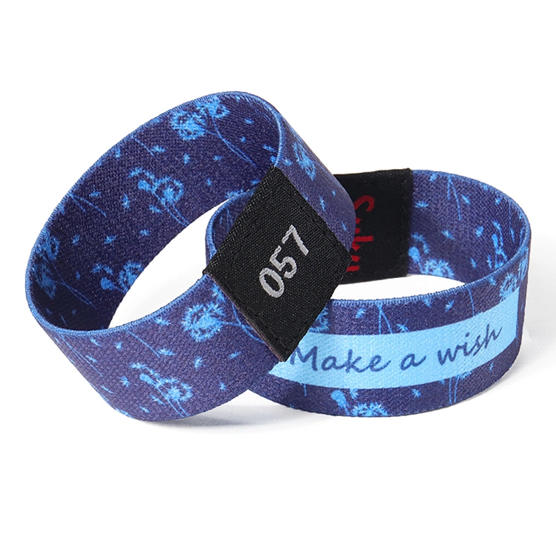 Polyester Custom Eco-Friendly RFID Holiday Event Elastic Wristband