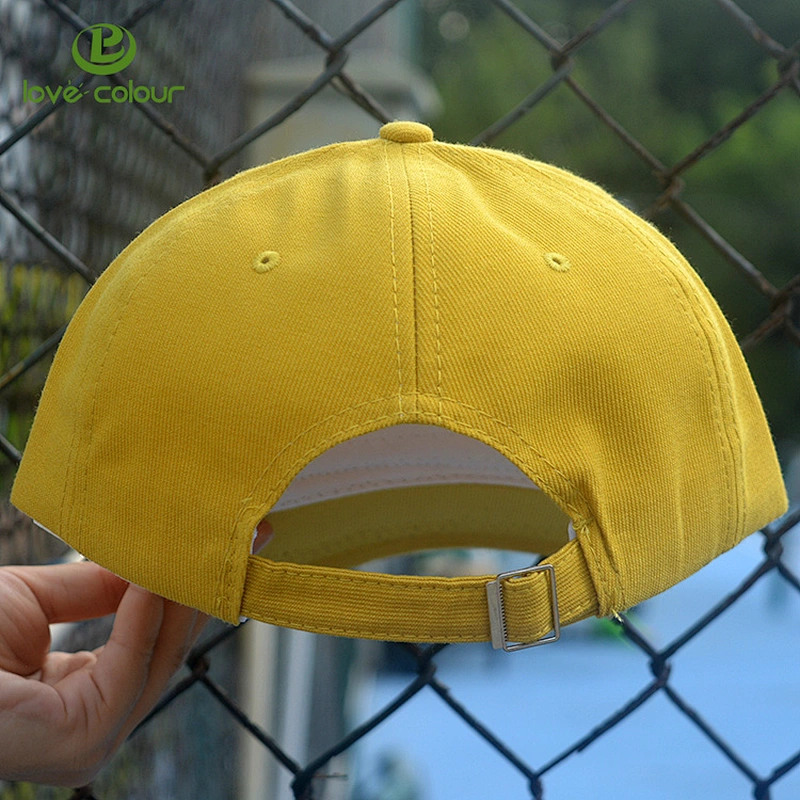 Customized yellow color embroidered sport baseball hat for sale