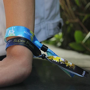 Adjustable plastic clasp cloth logo printing wristband