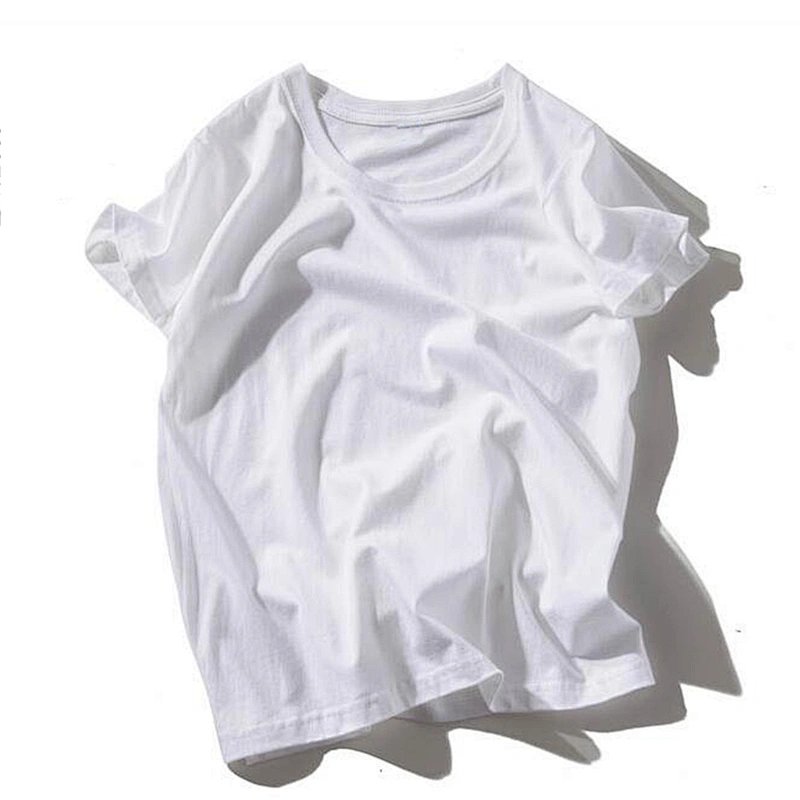 Factory wholesale t-shirt Custom white 100% cotton tshirt Printing bulk Plain black men T shirt