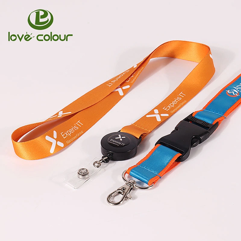 Customized Sublimation Printed Retractable key chain lanyard with full color