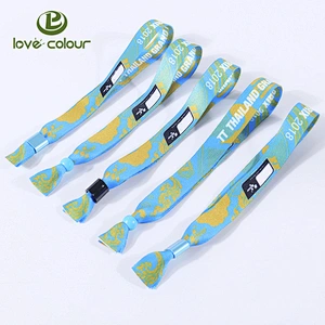 Customized Factory Price Heat Transfer Polyester Wristband with Security Locks