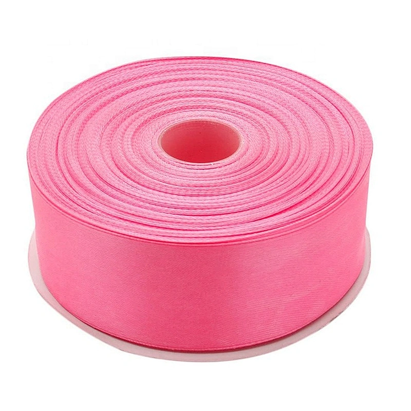 Soft and Silky Double Face Solid Satin Ribbon Roll Pink