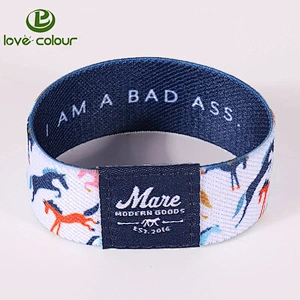 Custom polyester elastic fabric bracelet wristband
