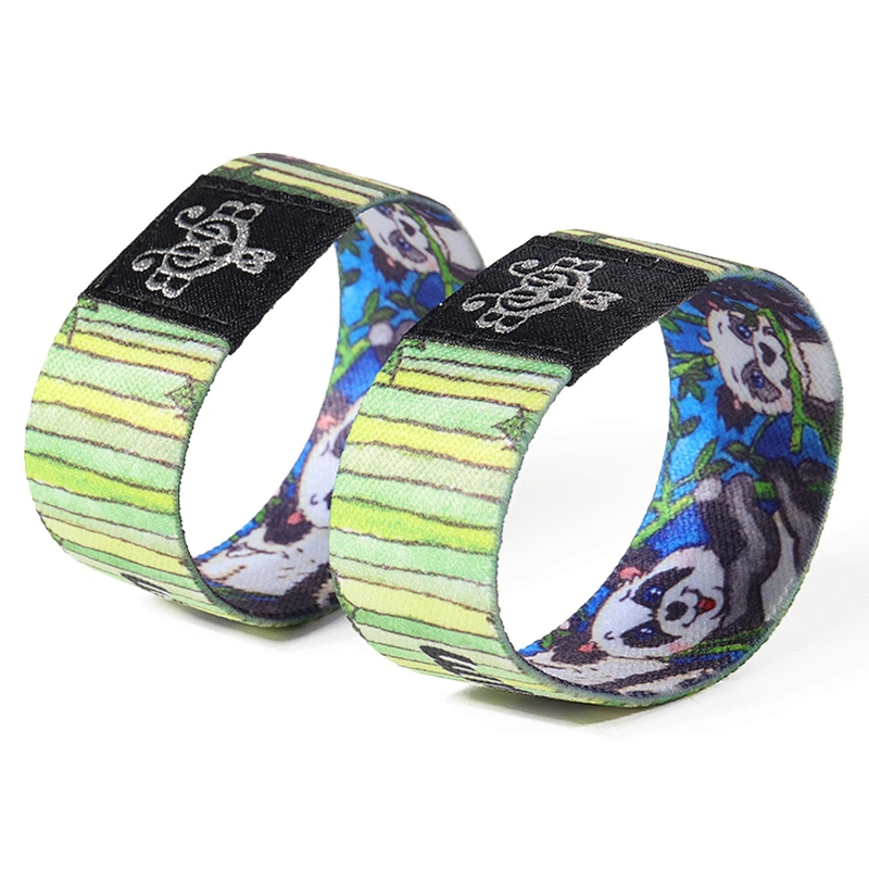 High Quality Printing Elastic Polyester Wristband for Music Festival