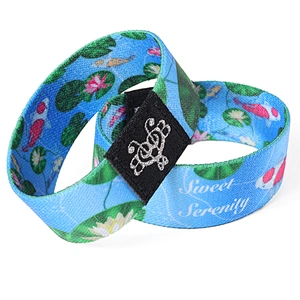 Event woven cloth RFID stretch elastic wrist band wrsitbands