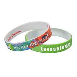 Custom Personalised Design Printed Silicone Wristbands Dual Color