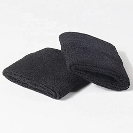 Custom Cotton Material Elastic Sweatband Black Sweat Wristband for Sport