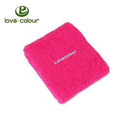 Custom logo and color sports cotton sweat wristbands