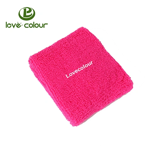 Custom logo and color sports cotton sweat wristbands