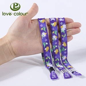 Custom Fabric handicraft polyester woven numbered wristbands for event