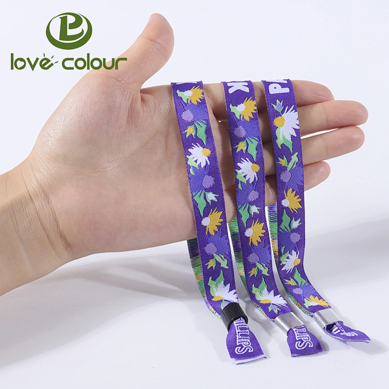 Custom Fabric handicraft polyester woven numbered wristbands for event