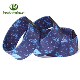Eco-friendly fancy custom soft polyester elastic wristband as souvenir gift