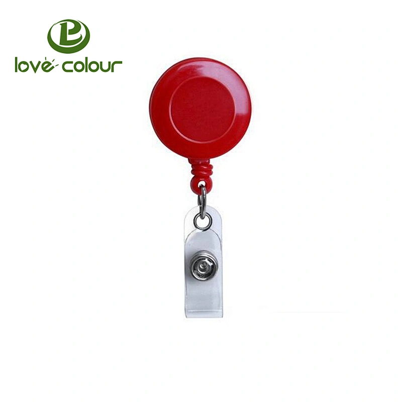 Custom retractable badge reel with metal hook for id card holder