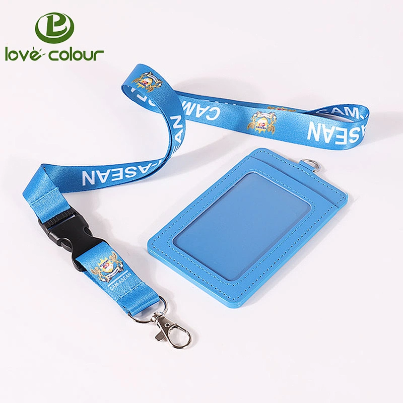 Custom polyester breakaway neck lanyard with name tag