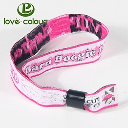 Popular polyester custom printed concert wristband tickets for VIP