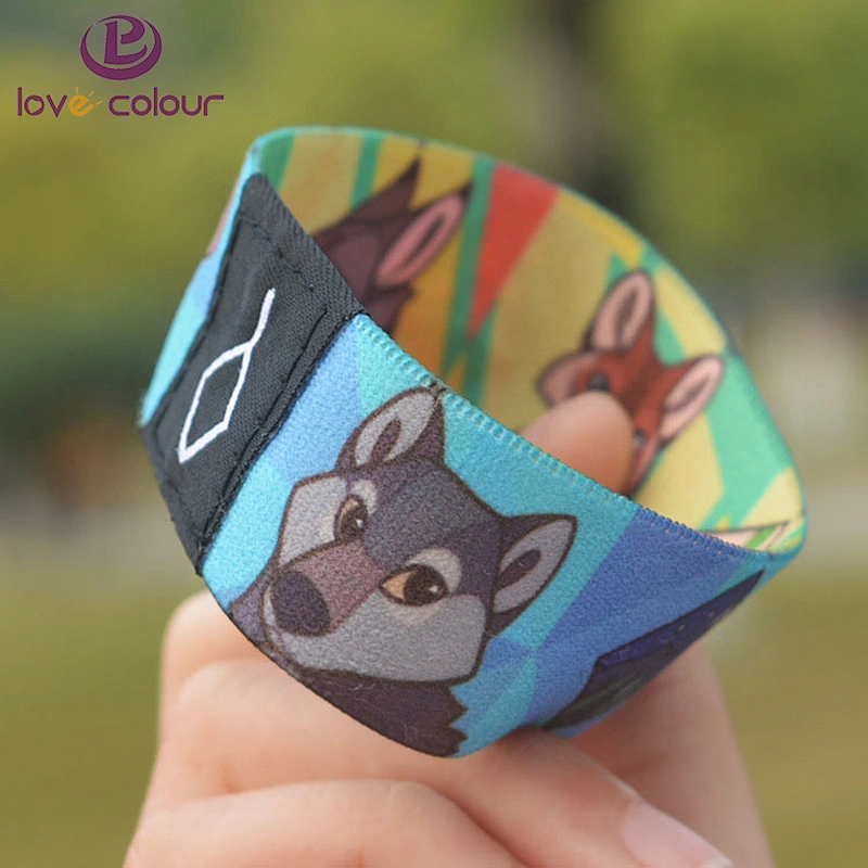Custom printing polyester elastic wristband for sport event