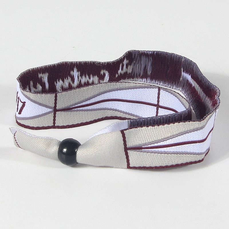 Popular item customized polyester woven fabric wristbands for activities