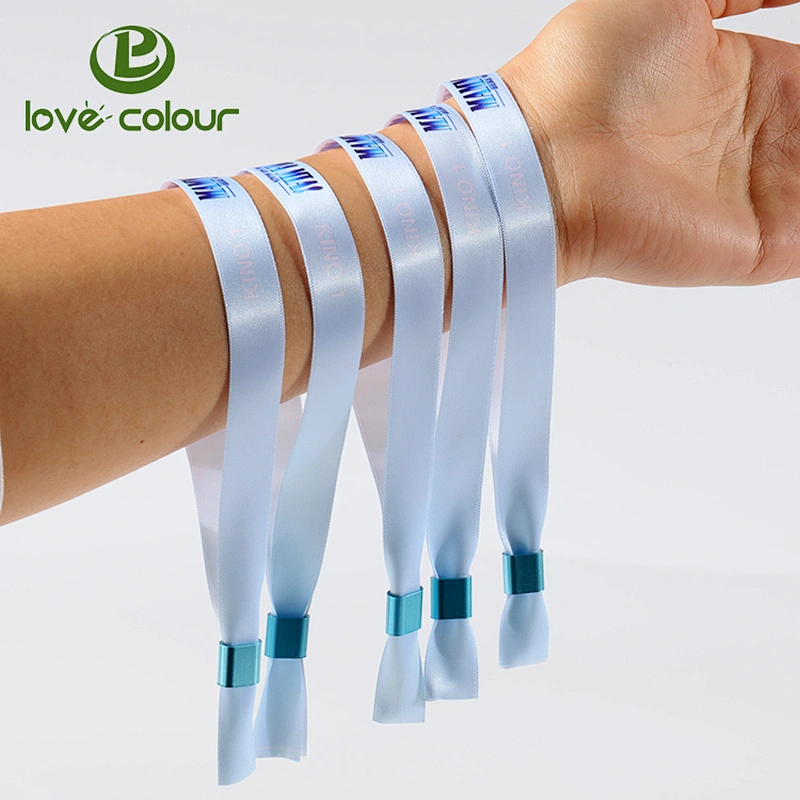 Custom Made Sublimation Printing Fabric Wristband for Park Tickets