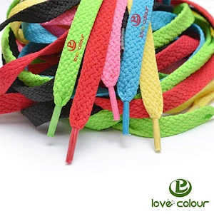 Custom Color Shoelace Printing Logo Shoelaces Flat Style Shoe Lace