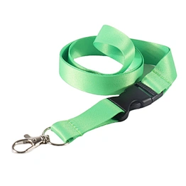 Custom pure green polyester lanyard strap without logo