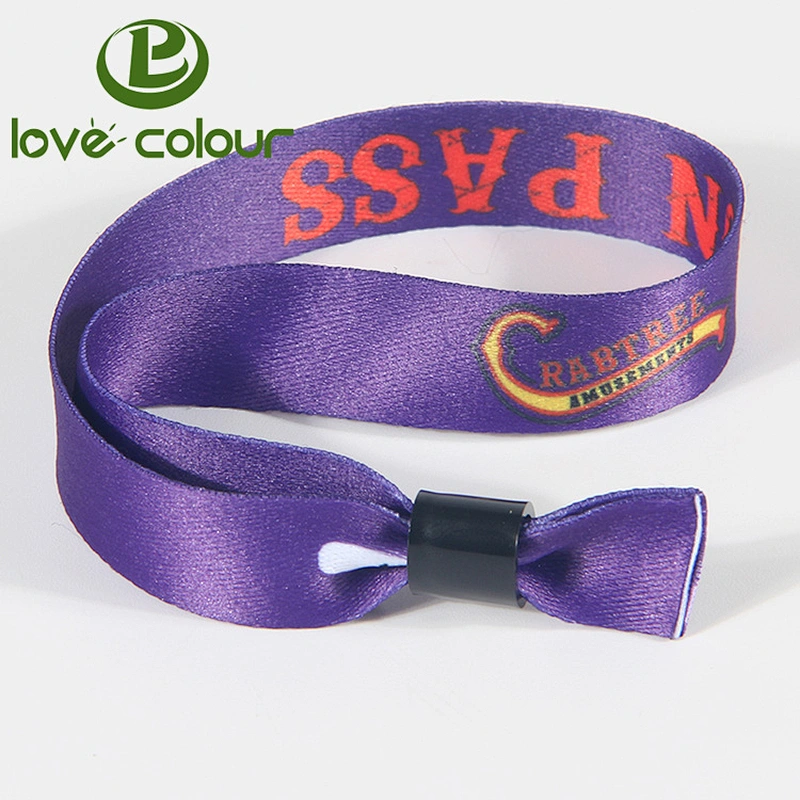Event Custom Polyester Sublimation Printing Wristband Bracelet with Plastic Bead