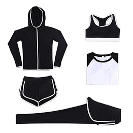 Yoga clothing Sexy Sportswear Yoga Fitness Exercise Suit Quick-Drying Five-Piece Yoga Women's Running Suits