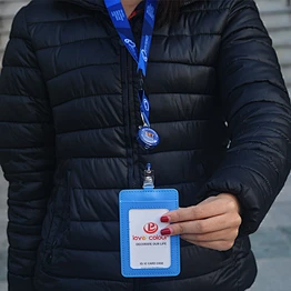 Custom badge reel id card holder lanyard with one color print