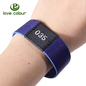 Soft eco-friendly custom polyester elastic wrist band with number for party