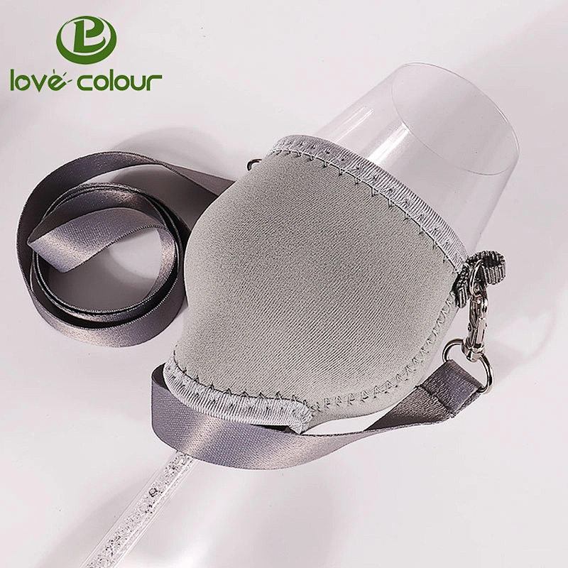 New product Custom Neoprene Wine Cup Holder With Strap