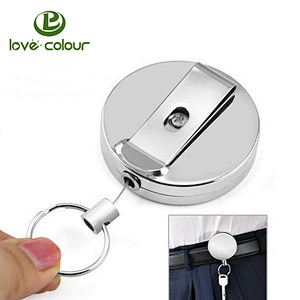 Metal retractable badge holder reel with custom epoxy logo