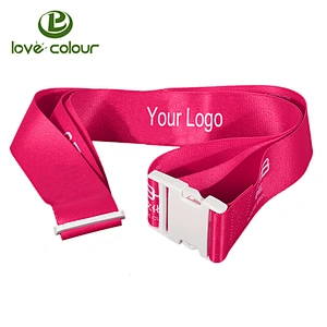 Best price custom made luggage tags strap with plastic white detachable buckle