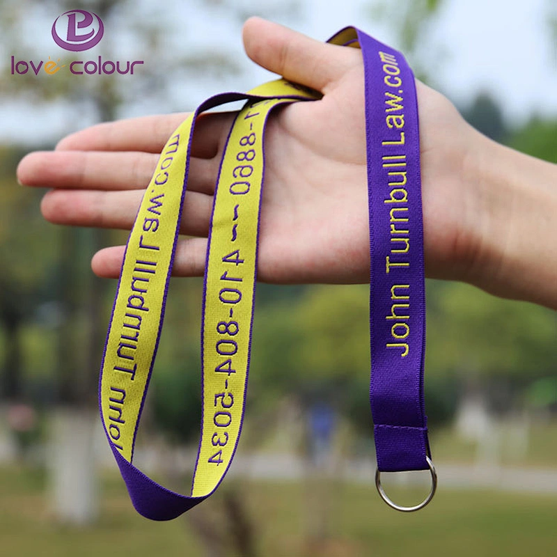Custom 25mm neck lanyards with large clip on end for key ring