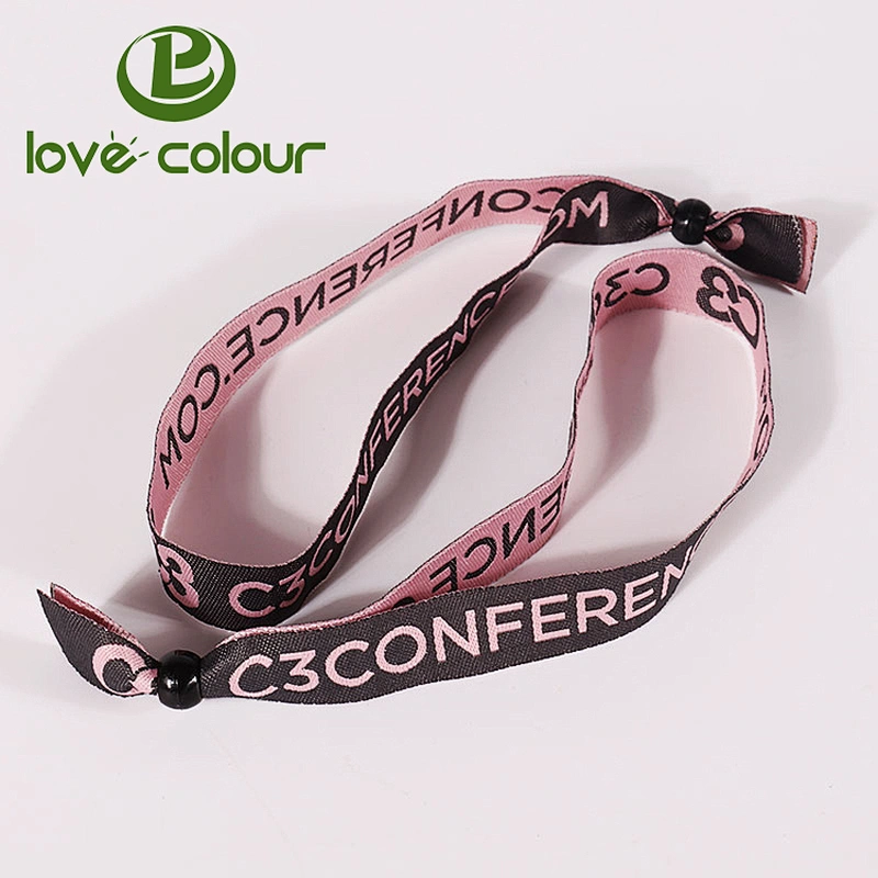 Custom gift items polyester textile woven wristbands for promotion