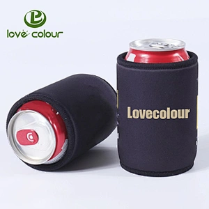 Custom Black Neoprene Insulated Beer Can Sleeve Covers 500ml Beer Can Cooler