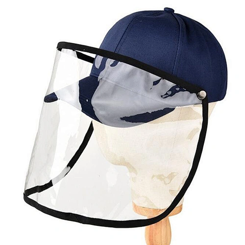 Custom cotton outdoor dust sun protection hats baseball caps with transparent face shield