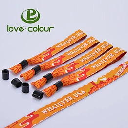 Popular custom logo polyester fabric cloth wristband for music event