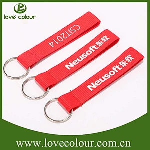 The factory direct sale short nylon keychain lanyard