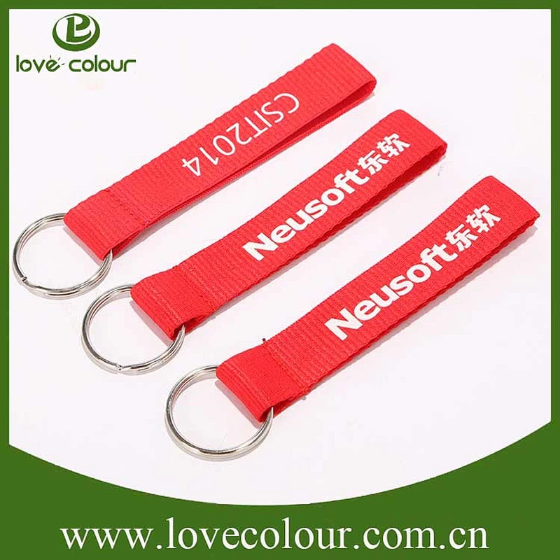 The factory direct sale short nylon keychain lanyard