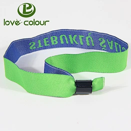 Custom made event tickets polyester wristbands with sliding fastener