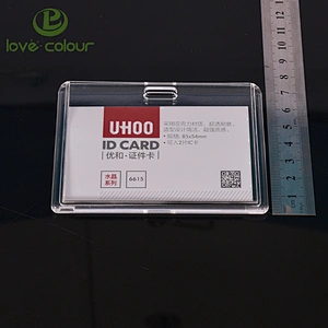 Custom Office School Exhibition Employee Transparent Acrylic Business Id Badge Card Holder