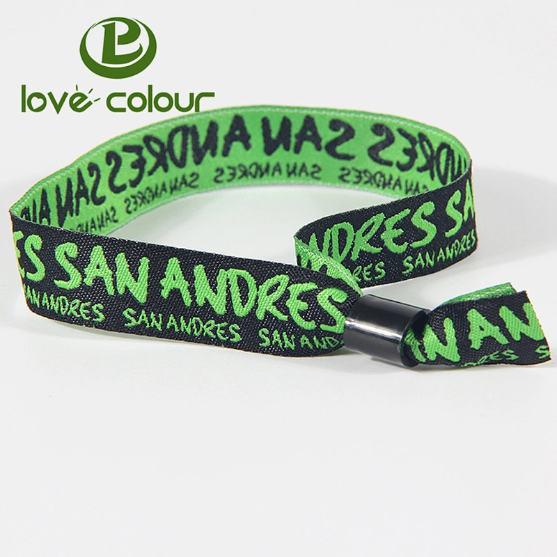 Professional factory direct sale festival fabric textile custom woven wristbands