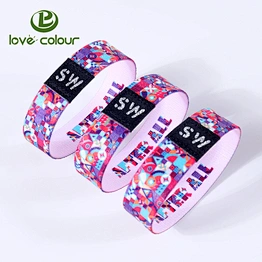 Custom Colorful Printed Sublimation Elastic Wristband Bracelet For Promotional