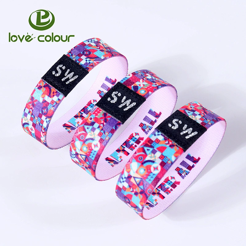 Custom Colorful Printed Sublimation Elastic Wristband Bracelet For Promotional